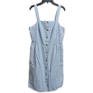 J. CREW Womens Striped Buttoned Cotton Mini Dress Size 2 Blue White NWOT